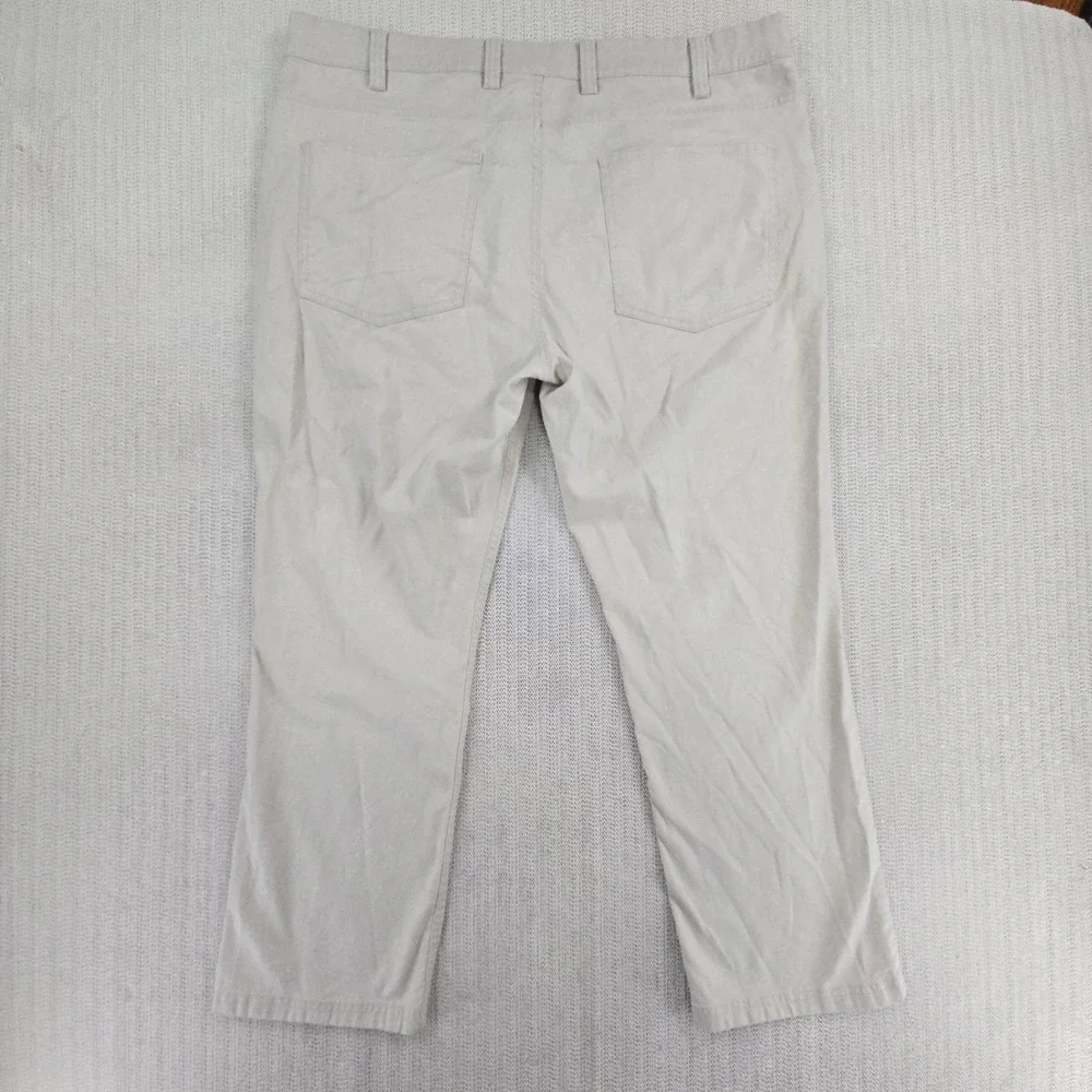 Oak Hill Tech Pants Mens 42x28 Beige Linen Blend Chino Regular Fit Stretch